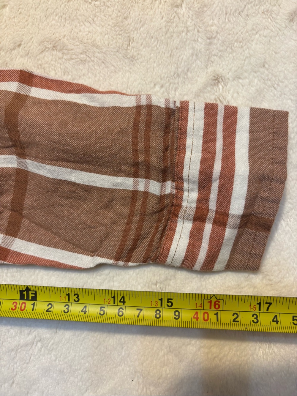 Sonoma Top Medium Charcoal Gray Orange Monarch Butterfly Long Plaid Sleeves Soft - Picture 16 of 16